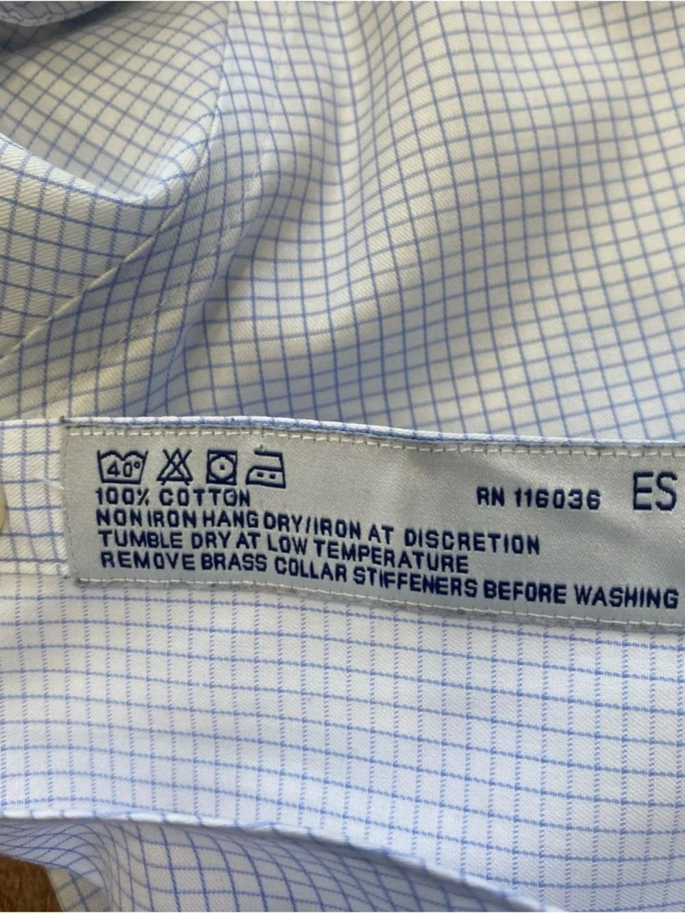 Charles Tyrwhitt Blue and White Micro-Check Dress Shirt Mens 15.5/35 Extra Slim - Picture 7 of 8